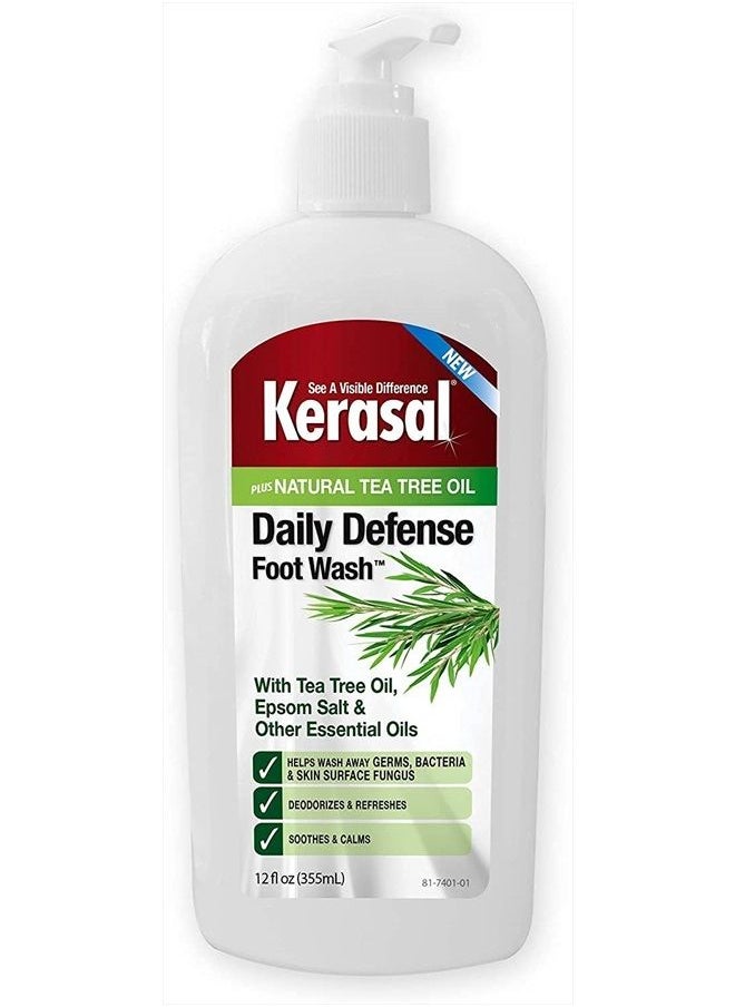 Kerasal Daily Defense Foot Wash Daily Cleanser with Tea Tree Oil, 12 Ounce  - Image 1
