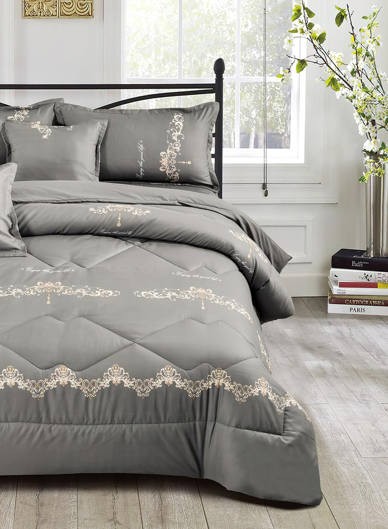 مينج لي مفرش سرير أنيق مقاس مفرد 4 قطع، يتضمن لحاف و ملاءة سرير وغطاء وسادة نوم و غطاء وسادة ديكور، لحاف خفيف الوزن ويستخدم على الاتجاهين، مناسب لجميع الفصول - Image 3