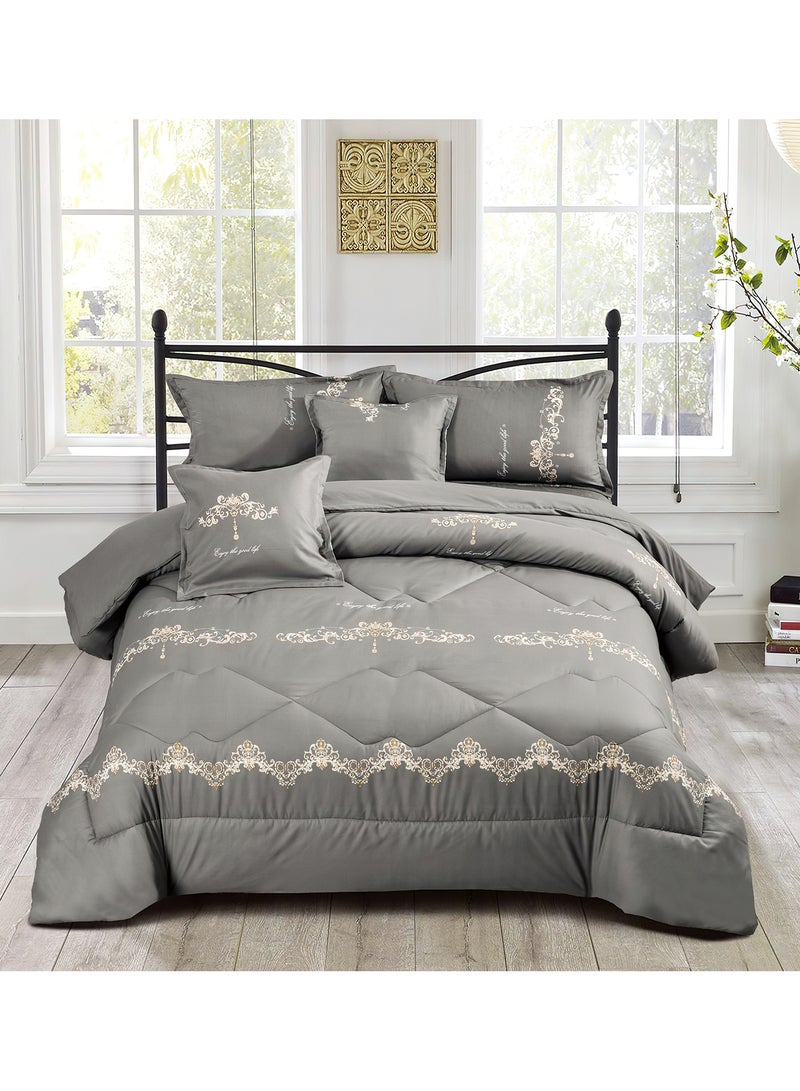 مينج لي مفرش سرير أنيق مقاس مفرد 4 قطع، يتضمن لحاف و ملاءة سرير وغطاء وسادة نوم و غطاء وسادة ديكور، لحاف خفيف الوزن ويستخدم على الاتجاهين، مناسب لجميع الفصول - Image 1