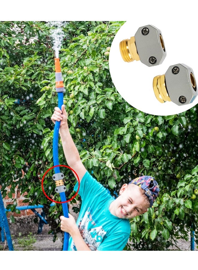 طقم إصلاح خرطوم الحديقة (قطعتان) - وصلات طرفية من سبائك الألومنيوم، وصلات ذكر وأنثى، يناسب خراطيم 5/8 بوصة و 3/4 بوصة - Image 4