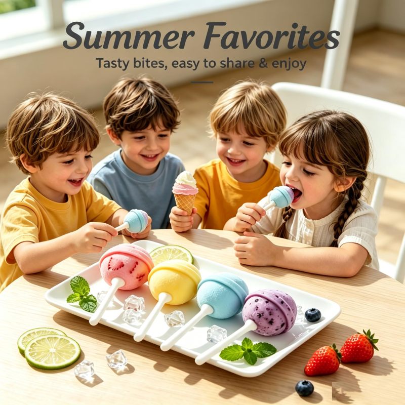Silicone Popsicle Mold Lollipop-Shape Frozen Treat Maker for Kids Reusable BPA-Free DIY Ice Cream Molds - Easy Release Silicone Ice Pop for Homemade Healthy Snacks - Image 2