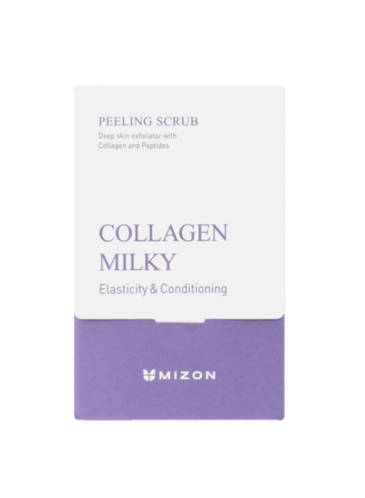 Mizon Peeling Scrub Collagen Milky Deep Skin Exfoliator with Collagen and Peptides 40*5g - Image 4