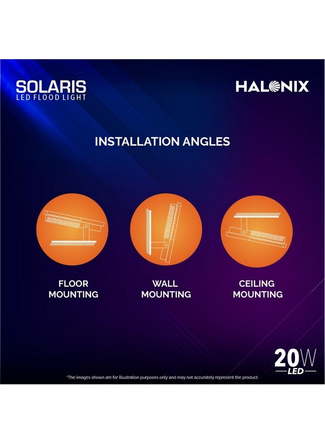 Halonix Halonix Aluminium 20W Waterproof Outdoor led Flood Light|Halogen Light, Focus Light for Garage, Parking, Shop -(Cool White)-Pack of 1|Short Circuit & Surge Protection. - Image 2