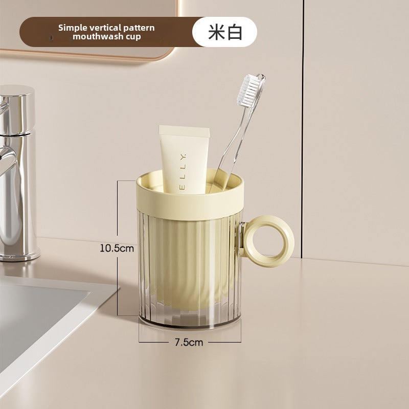Elegant Transparent Mouthwash Cups for Couples Type B- creamy-white 