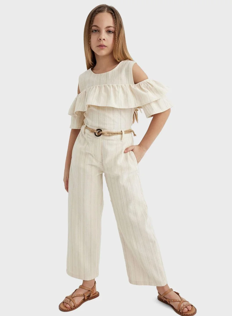 DeFacto Girl Wide Leg Cotton Trousers