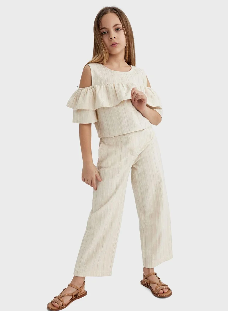 DeFacto Girl Wide Leg Cotton Trousers
