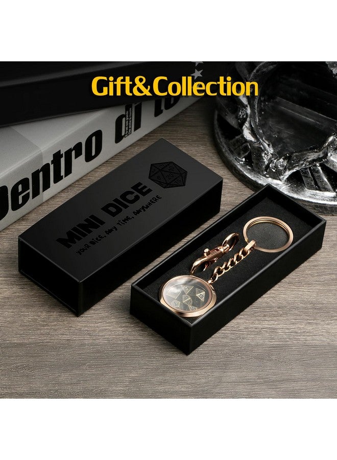 DNDND Mini Metal D&D Dice,DNDND 6mm Metallic Dice Set with Keychain and Gift Dice Box for Dungeons and Dragon DND Game (Copper with Rose Gold Case)  - Image 2