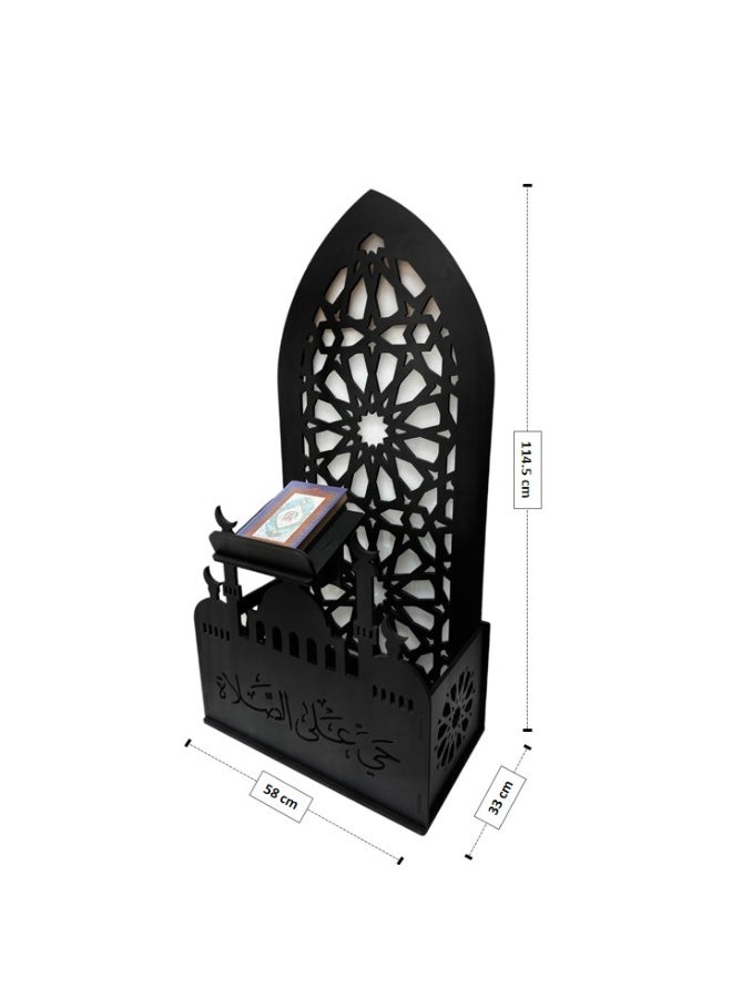 TPGP Prayer Mat Stand Holder With Quran Holder, Prayer Rug, Prayer Counter Stand Black Made Of PVC Foam Plastic, Home Decor, Living Room  - Image 4