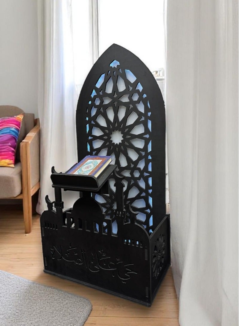 TPGP Prayer Mat Stand Holder With Quran Holder, Prayer Rug, Prayer Counter Stand Black Made Of PVC Foam Plastic, Home Decor, Living Room  - Image 2