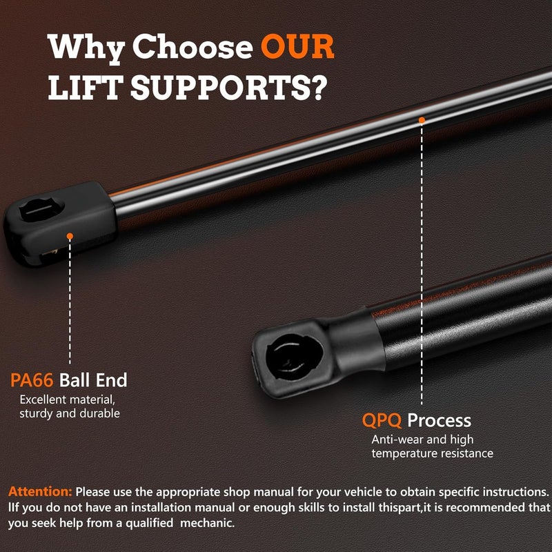 Blshwez Rear Window Struts, Heavy-Duty Rear Glass Shocks Lift Supports for 1997-2006 Jeep Wrangler TJ with Hard Top, Replaces OEM# SG214012 55076310AB, 2PCS - Image 4