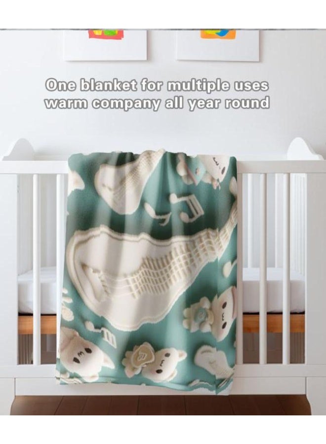 عام بطانية رقيقة من الفانيلا الكرتونية للأطفال والرضع (دافئة ومريحة، ومناسبة للنوم والألعاب) 70 سم * 100 سم - Image 1