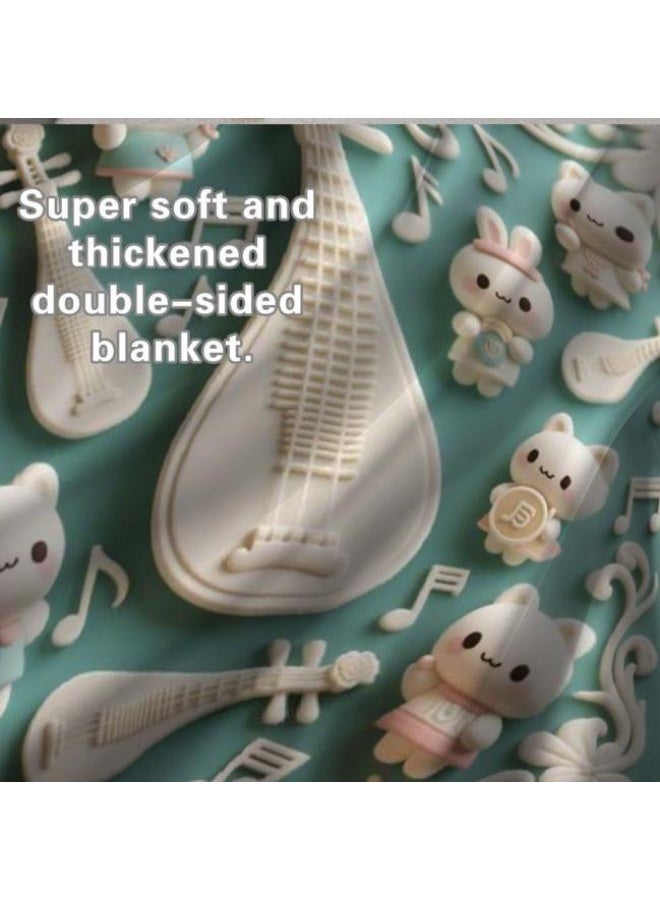 عام بطانية رقيقة من الفانيلا الكرتونية للأطفال والرضع (دافئة ومريحة، ومناسبة للنوم والألعاب) 70 سم * 100 سم - Image 5