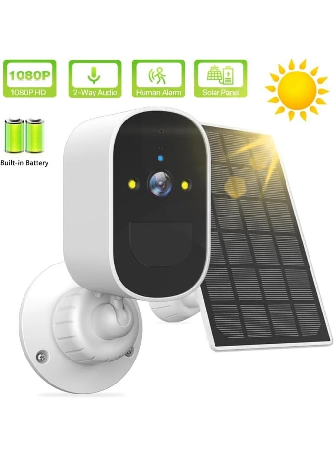 JORTAN 4MP Solar Wireless Outdoor Security Camera, 2.4GHz Wi-Fi Surveillance Camera with PIR Motion Detection, Siren Alarm, Two-Way Audio, Color Night Vision, IP66 Weatherproof & Rechargeable Battery - Image 3