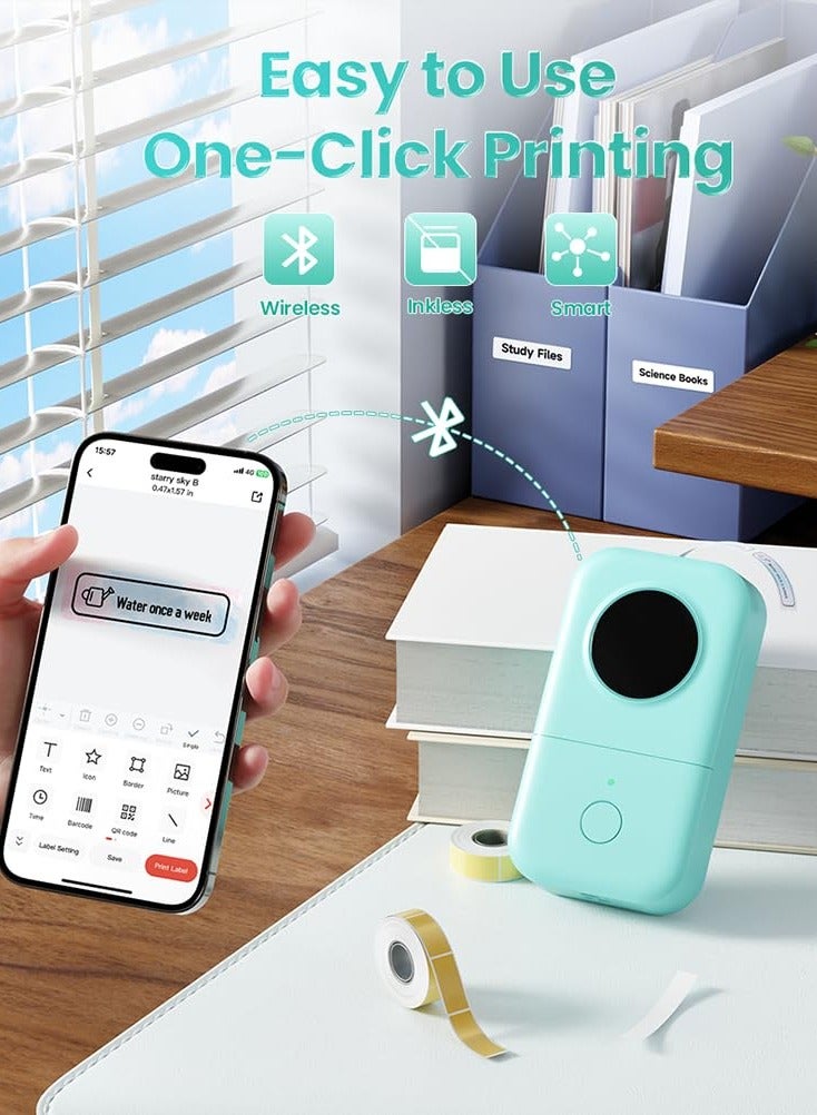 فوميمو آلة صنع الملصقات D30، طابعة ملصقات صغيرة محمولة تعمل بالبلوتوث، ملصقات حرارية محمولة للهواتف الذكية، ملصقات صغيرة متعددة القوالب، أيقونات الخطوط، ملصقات مخصصة بدون حبر للاستخدام المنزلي للأطفال والأدوات المدرسية - Image 3