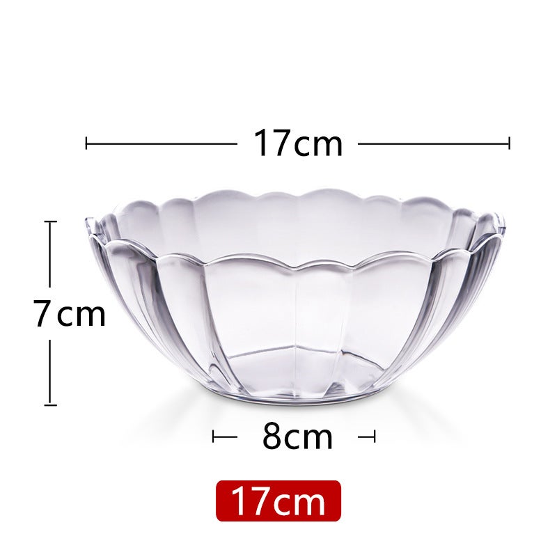 Acrylic Salad Bowl Round Clear Fruit VegetableLotus Bowl No. 3 Lotus Bowl No. 3 