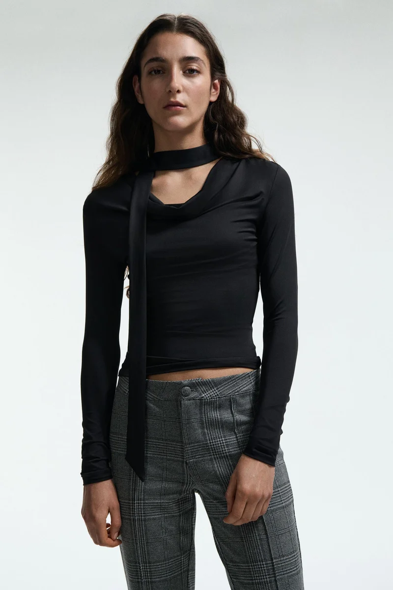 H&M Scarf-detail top