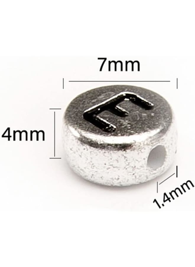 1400pcs Letter Beads Silver 7x4mm Black on Silver for Jewelry Making Bracelet Hair Braids Crafts - Image 2