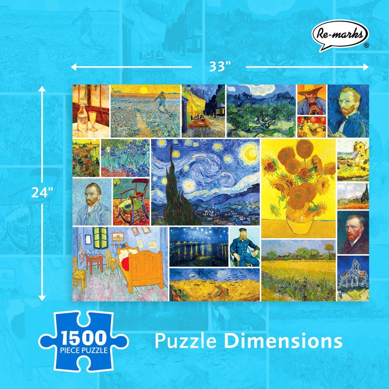 Re-marks Vincent Van Gogh 1500-Piece Puzzle, Artistic Jigsaw Puzzle for All Ages - Image 4