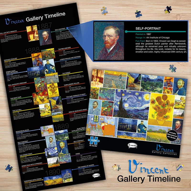 Re-marks Vincent Van Gogh 1500-Piece Puzzle, Artistic Jigsaw Puzzle for All Ages - Image 3