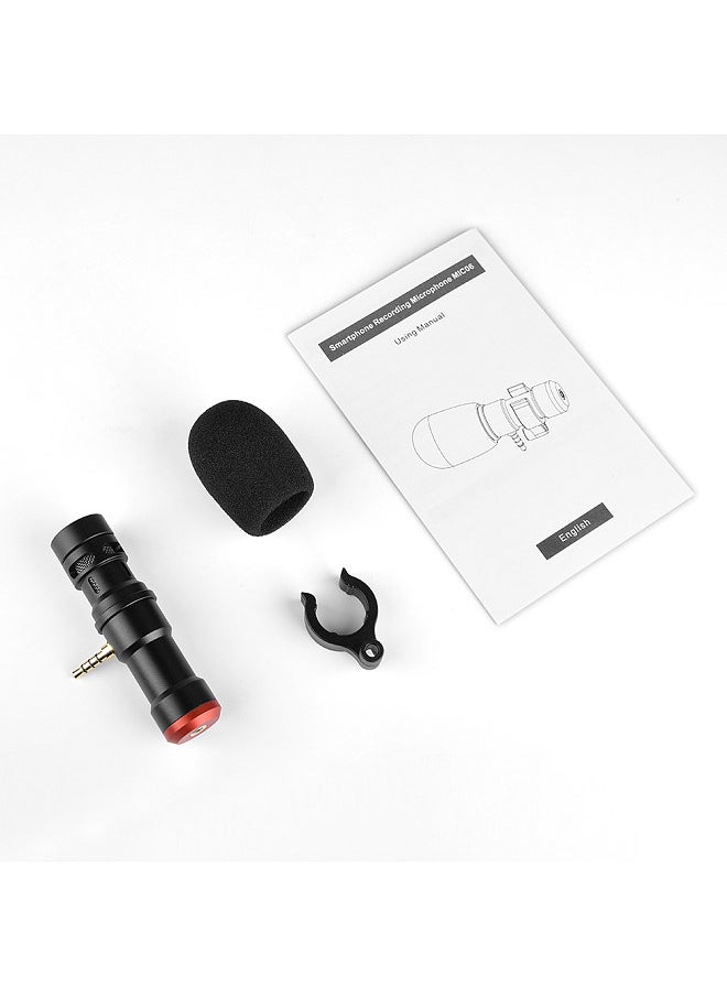 ANDOER - Andoer MIC06 ميكروفون صغير للهاتف الذكي، ميكروفون 3.5 ملم TRRS للهواتف الذكية، تسجيل الفيديو، البث المباشر عبر الإنترنت، والدردشة الغنائية - Image 1