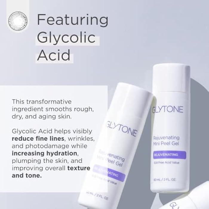 Glytone Rejuvenating Mini Peel Gel | Face Exfoliator with 10.8% FAV Glycolic Acid | Peeling Gel for Face Retexturizes and Reduces Fine Lines & Wrinkles | Dead Skin Remover Chemical Peel | 2 fl oz. - Image 3