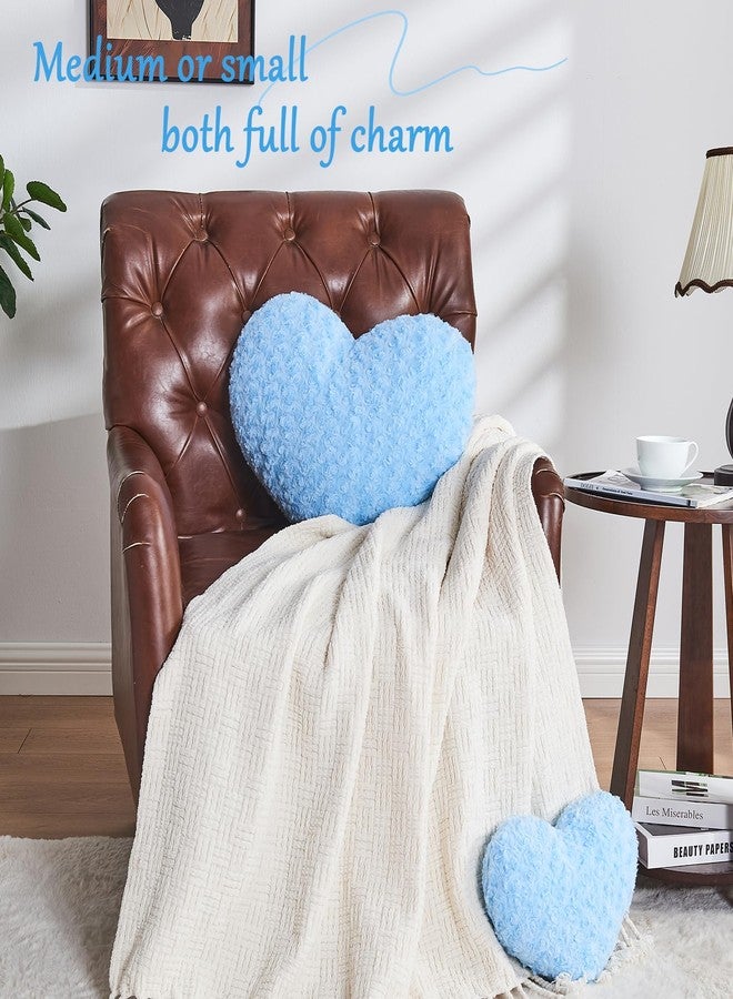 IREMATE Heart Pillow Blue Throw Pillows, Soft and Fluffy Decorative Pillows for Bed Couch Chair, Cute Heart Shaped Room Decor for Valentine Anniversary Birthday Halloween Christmas (Small, 13"x10") - Image 5