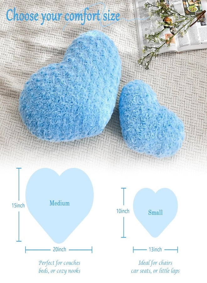 IREMATE Heart Pillow Blue Throw Pillows, Soft and Fluffy Decorative Pillows for Bed Couch Chair, Cute Heart Shaped Room Decor for Valentine Anniversary Birthday Halloween Christmas (Small, 13"x10") - Image 4