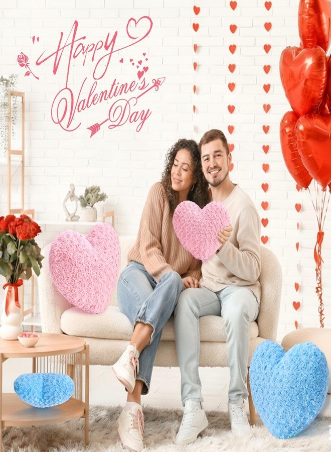 IREMATE Heart Pillow Blue Throw Pillows, Soft and Fluffy Decorative Pillows for Bed Couch Chair, Cute Heart Shaped Room Decor for Valentine Anniversary Birthday Halloween Christmas (Small, 13"x10") - Image 2