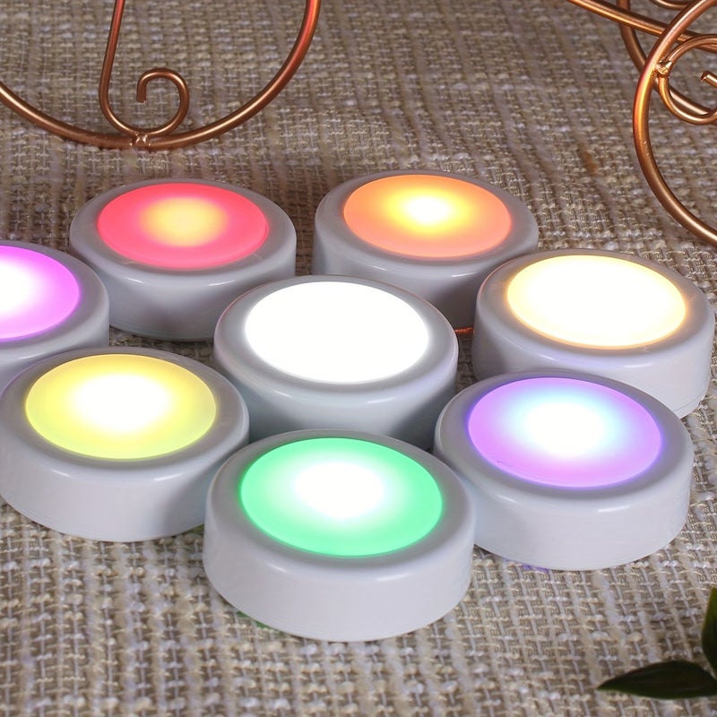 1 حاسوب صغير 13 لون ضوء ليلي LED دائري مع تحكم عن بعد، إضاءة خزانة ملونة - Image 3