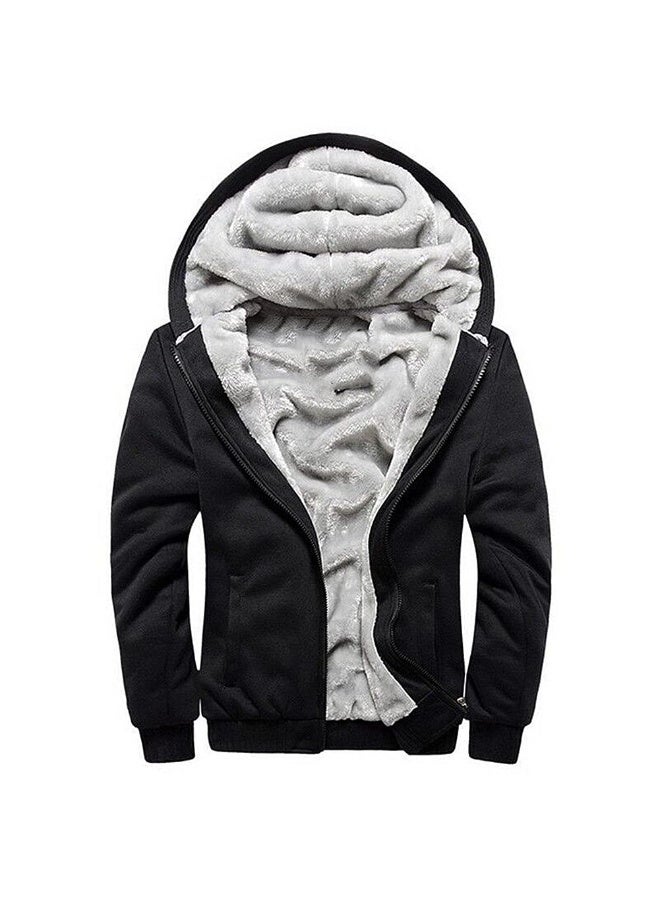 Men's Hoodies Full Zip Fleece Jacket Coat Winter Warm Oversized Zip Up Hooded Top with Pockets - Image 1