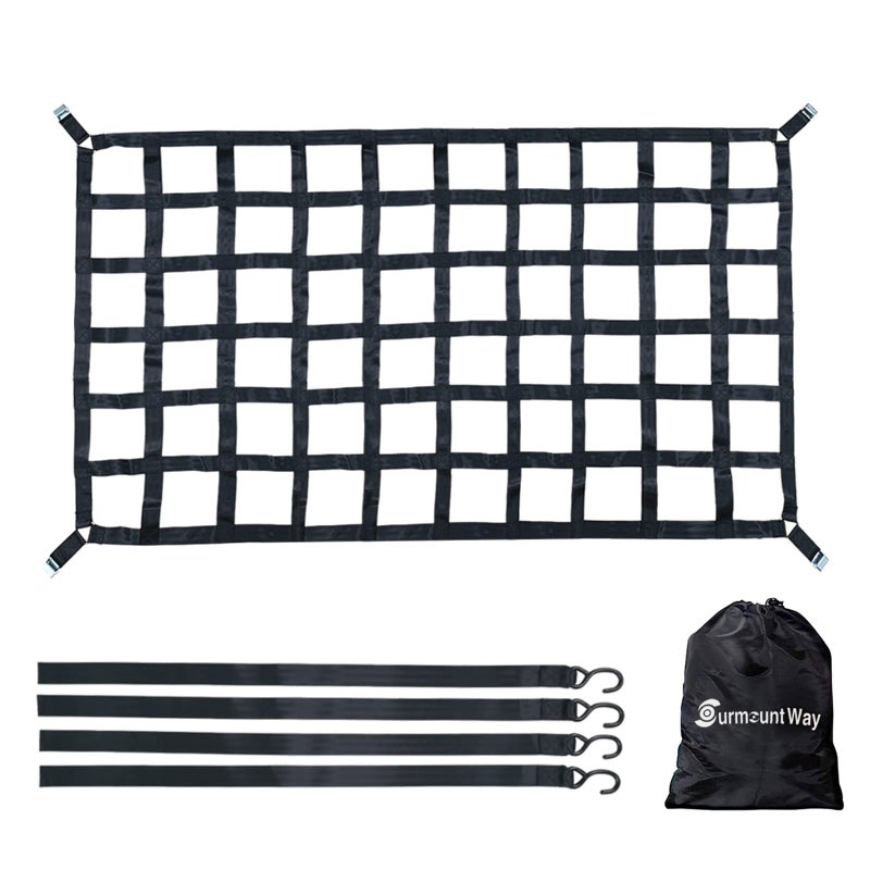 Surmountway Cargo Net for Pickup Truck Bed82 x 50 Truck Bed Cargo Net with Capacity 1100LBS Heavy Duty Cargo Nets with Adjustable Cam Buckles SHooks Truck Cargo Net for Trailer Trucks