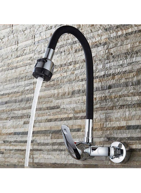 Polished Chrome Deck Mount Single Handle Single Hole Bathroom Basin Faucet 360 Degree Rotation Hot And Cold Water Mixer