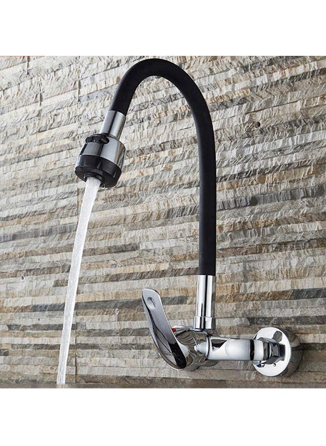 Generic - Polished Chrome Deck Mount Single Handle Single Hole Bathroom Basin Faucet 360 Degree Rotation Hot And Cold Water Mixer - Image 1