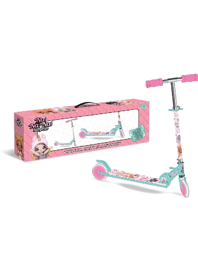 Na! Na! Na! Surprise 2-Wheeled Anti-Slip Footplate Rear Brake Scooter Pink and Blue 10 x 21 x 60 cm 2WS-NA-101
