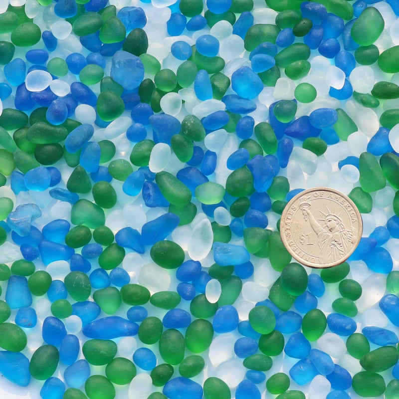 QYGL Sea Glass Stones - 2.9LB/46.4oz Green Mixed Frosted Glass Pebbles Gemstones - Perfect for Aquarium Rocks, Fish Tank Gravel, Vase Fillers, Seaglass DIY Crafts, and Home Decor - Image 3