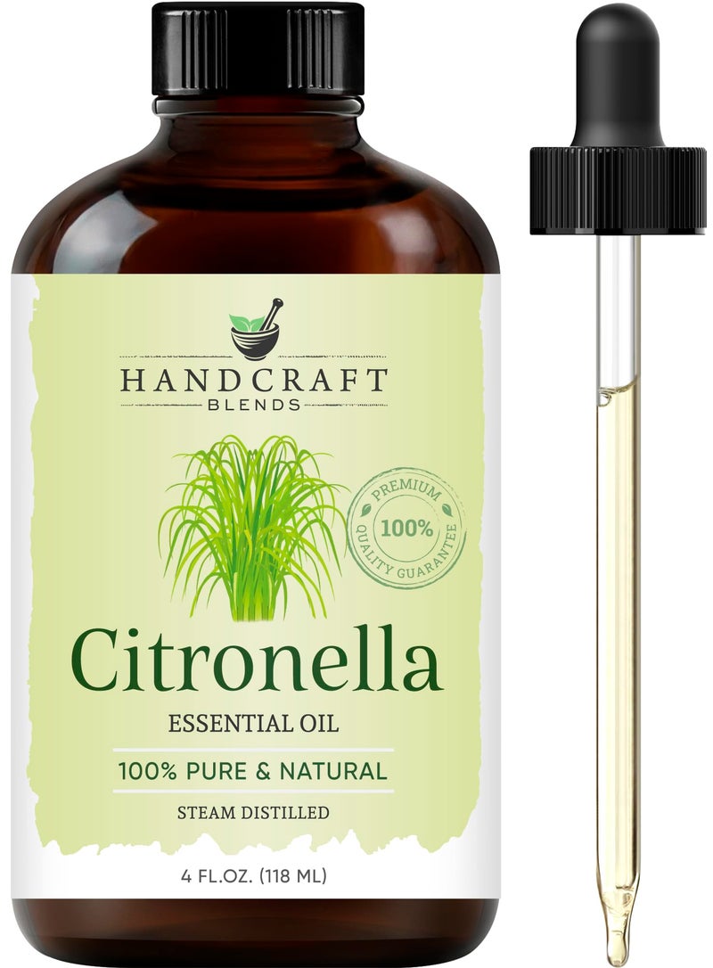 Handcraft Blends Citronella Essential Oil - Huge 4 Fl Oz - 100% Pure and Natural - Premium Grade Essential Oil for Diffuser and Aromatherapy - Image 1
