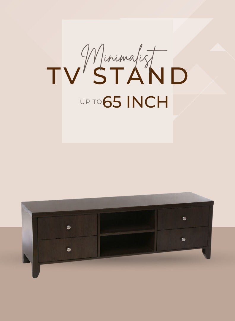 AFT Slim Minimalist Design TV Cabinet/-Table / Mid Century Modern Design TV Cabinet / Table / stand with Four Drawers and Sturdy MDF Frame, Perfect for Modern Living Rooms and Entertainment Spaces, Ideal for Home Theaters and Media Rooms, Offering Stylish Storage Solutions for TVs Up to 65 Inches. Rustic Farmhouse TV Cabinet with Four Drawer, Perfect for Adding Charm to Any Home Décor. Transform your living space with our MDF TV stand featuring four drawers and open shelves—where modern design meets practical functionality. Enjoy movie nights, gaming sessions, and family gatherings in style. (walnut brown) Arfan - Image 5