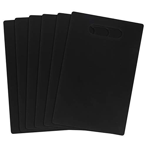 Begale 6-Piece Small Plastic Cutting Board for Kitchen, Multi Purpose Chopping Board, Black - Image 1