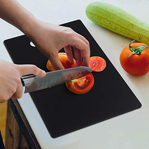 Begale 6-Piece Small Plastic Cutting Board for Kitchen, Multi Purpose Chopping Board, Black - Image 5