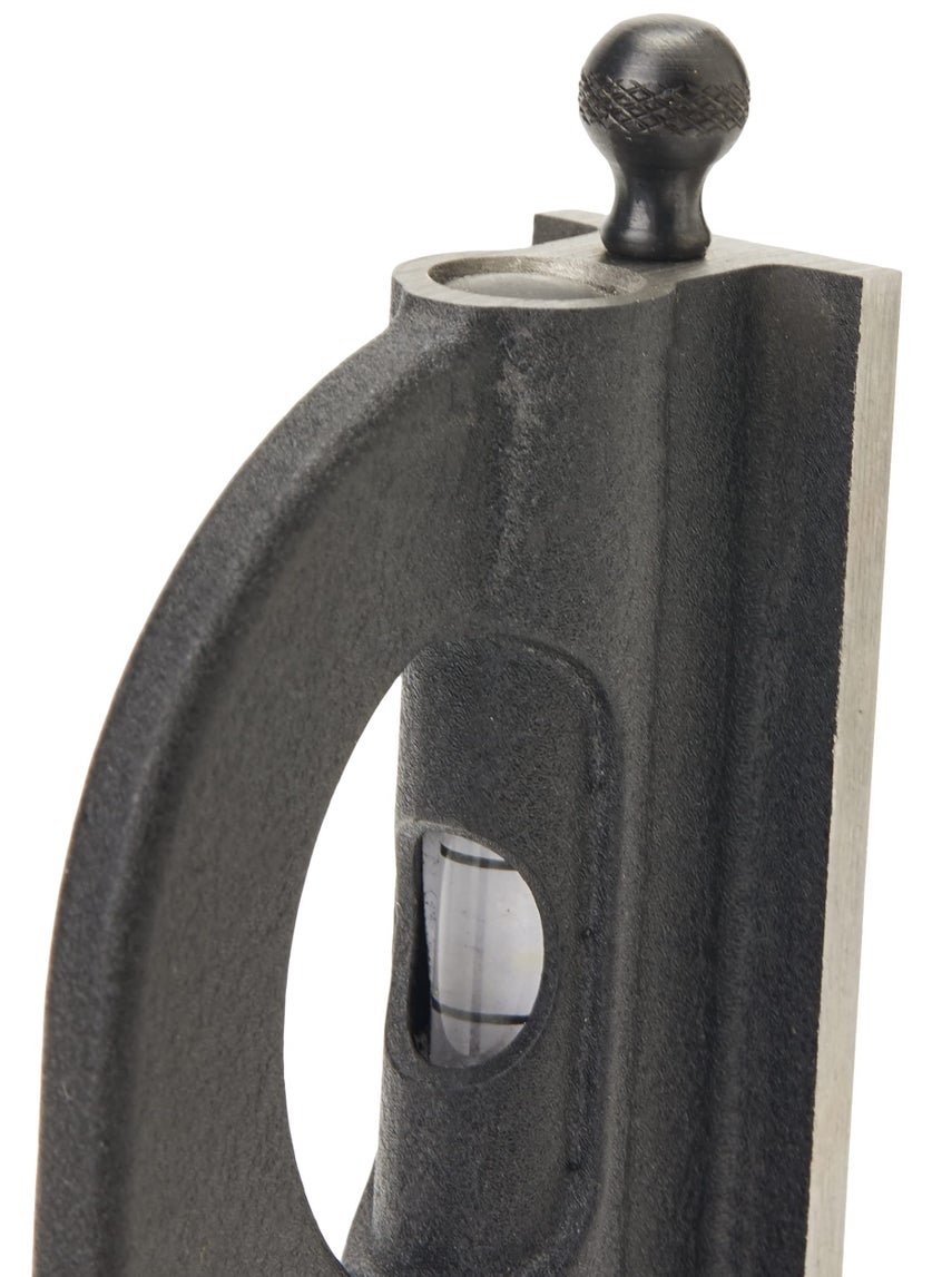 Starrett Starrett Steel Combination Square with Square Head - 12" Blade Length, Cast Iron Heads, Reversible Lock Bolt, Scriber, Spirit Level, 4R Graduation Type - 11H-12-4R  - Image 2