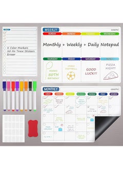 Magnetic Whiteboard Weekly Calendar Planner Board Set Including Monthly Weekly Planner And Today List Magnetic Markers And Whiteboard Eraser Dry Erase Stain For Kitchen Or Office