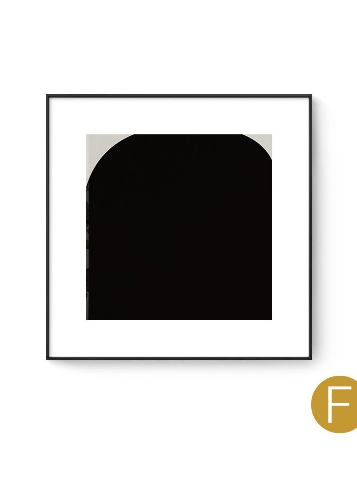 Modern Minimalist Black And White Abstract Combination Decoration Painting, Living Room Sofa Background Wall Mural Model Room Square Hanging Painting(Aluminum Alloy Frame+High-Definition Canvas) - Image 1