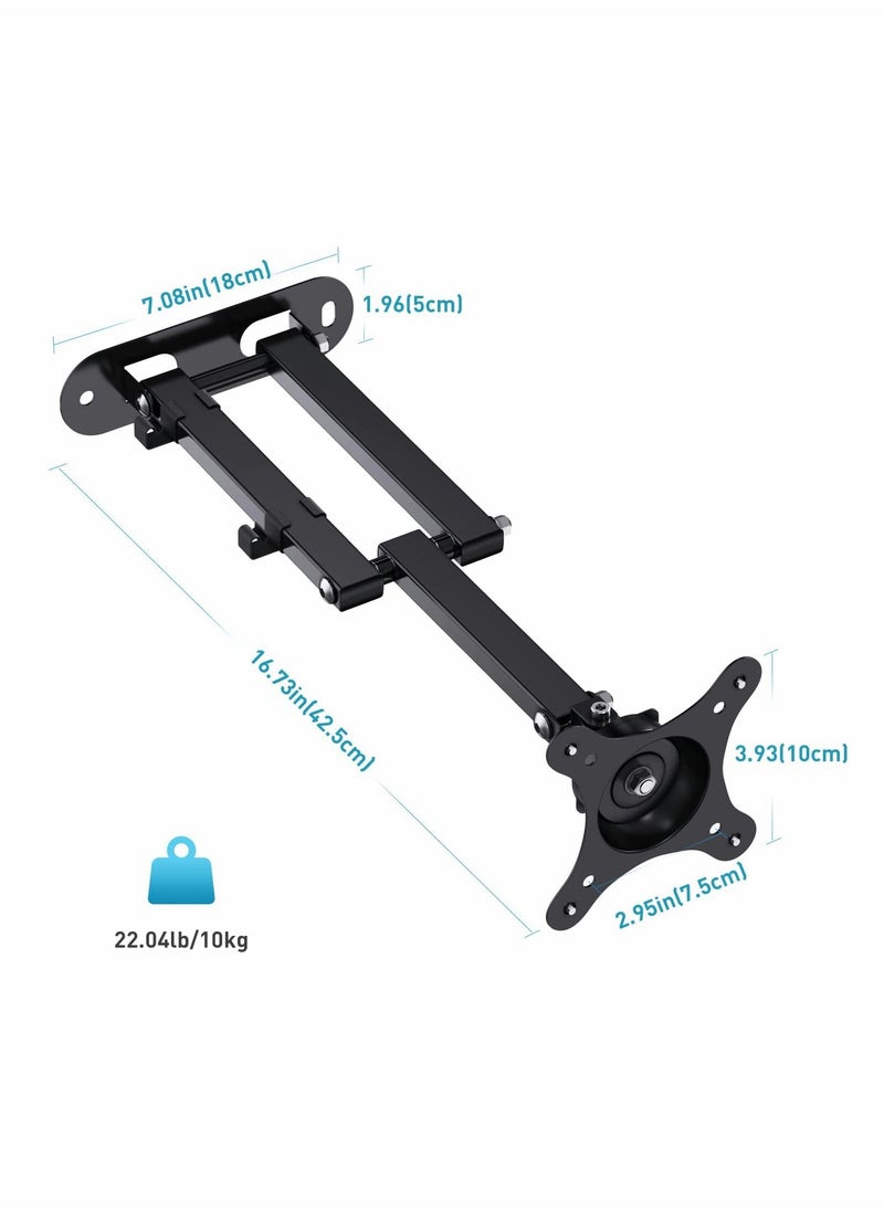Excefore - Echo Show 15 Holder 360° Adjustable Aluminium Alloy Wall Folding Telescopic Support Simply Your Echo Show 15 Front or Back to Improve Viewing Angle Black A365 - Image 1