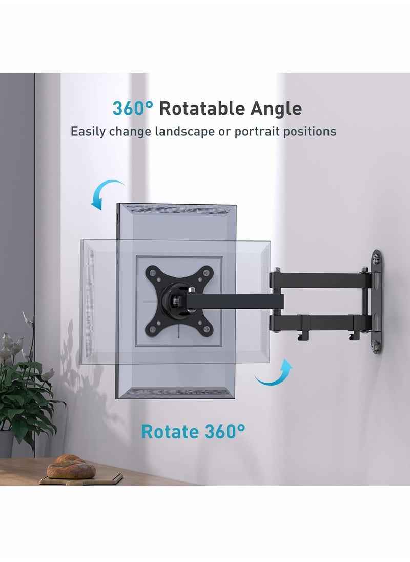 Excefore - Echo Show 15 Holder 360° Adjustable Aluminium Alloy Wall Folding Telescopic Support Simply Your Echo Show 15 Front or Back to Improve Viewing Angle Black A365 - Image 1