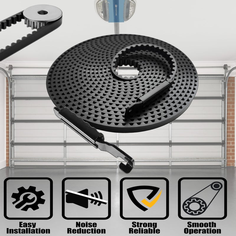 Blesseras Garage Door Belt 41A5250 Replacement for 7ft Door Compatible with Chamberlain/LiftMaster Garage Door Opener, Quite Drive Belt, Total Length 237 '' - Image 4