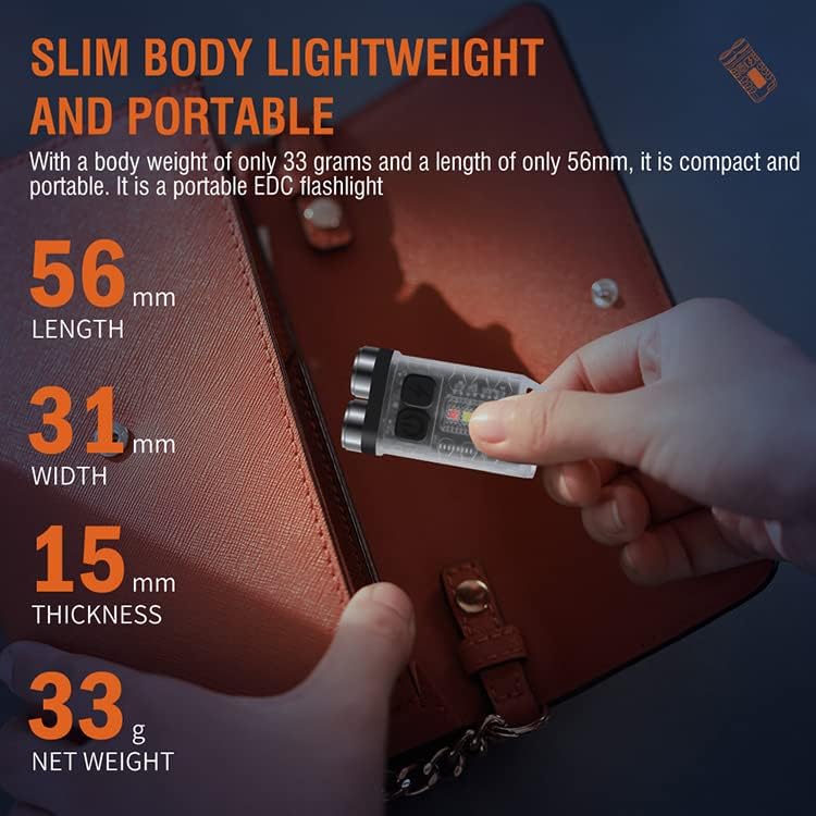 Vortex V3 EDC Flashlight with Red UV Blue Light Emergency Signals Fluorescent Powerful 900lm Rechargeable Mini Pocket LED Keychain Flashlight 10 Modes USB-Type C IP65 Waterproof Magnetic end - Image 3