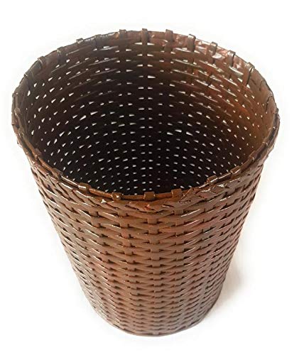 Sonas Creation Paperus Dark Brown Opentop Dustbin Waste Basket Paper Bin Trash Can Standard Size 10 Liter 11 inch Tall EcoFriendly Handmade of Paper Ropes - Image 5