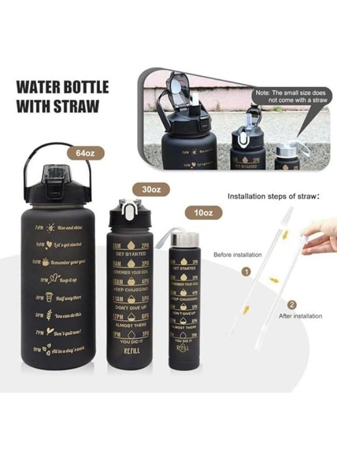 Generic Water Bottle Set – 2000ML, 900ML & 300ML Leakproof Sipper Bottles with Motivational Time Marker for Office, School & Gym - Image 5
