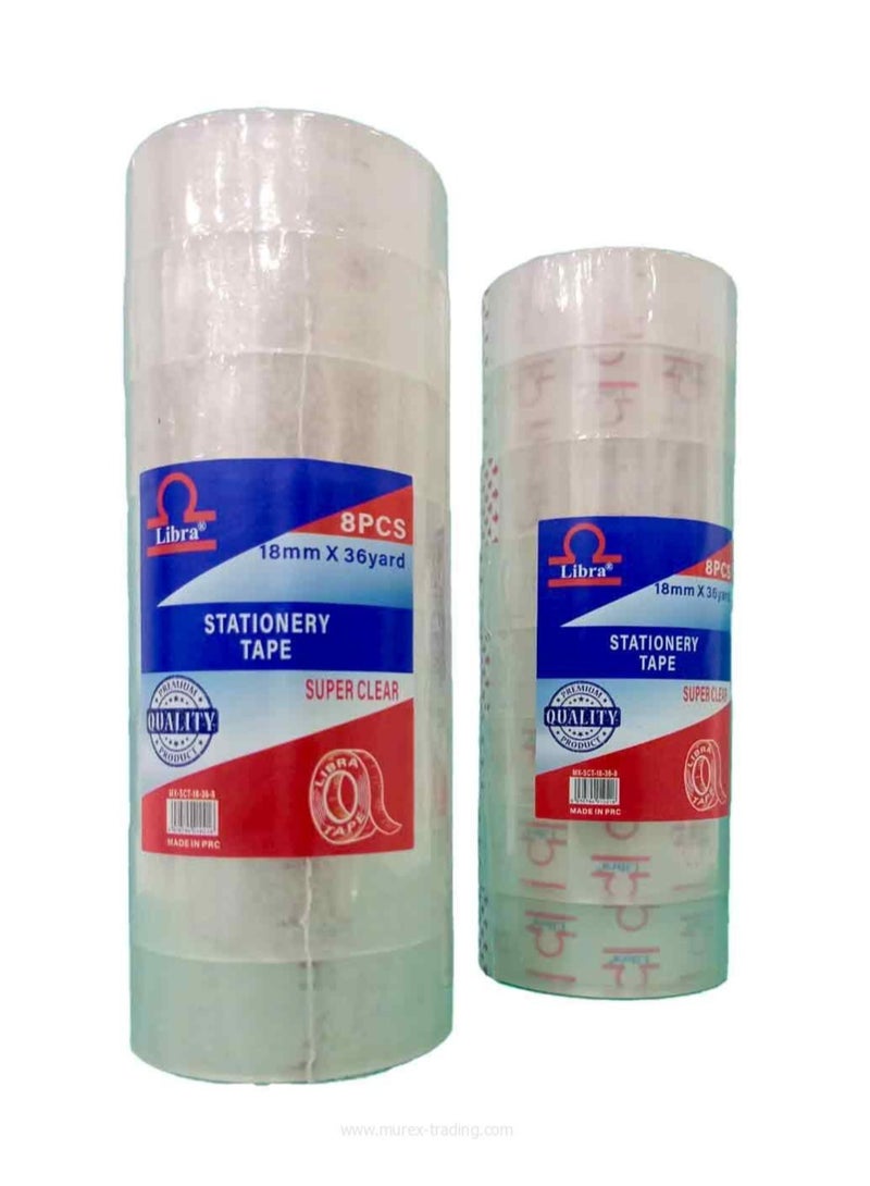 Libra Super Clear Tape core 1" 18mm 3/4" 36 yards ( 16 piece) - Image 2