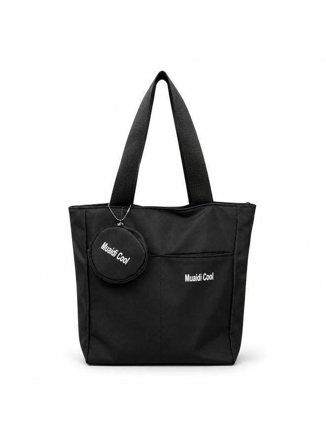 Women’s Tote Bag with Top Zipper, Multiple Front Pockets, Detachable Mini Purse and Wide Shoulder Straps - Image 1
